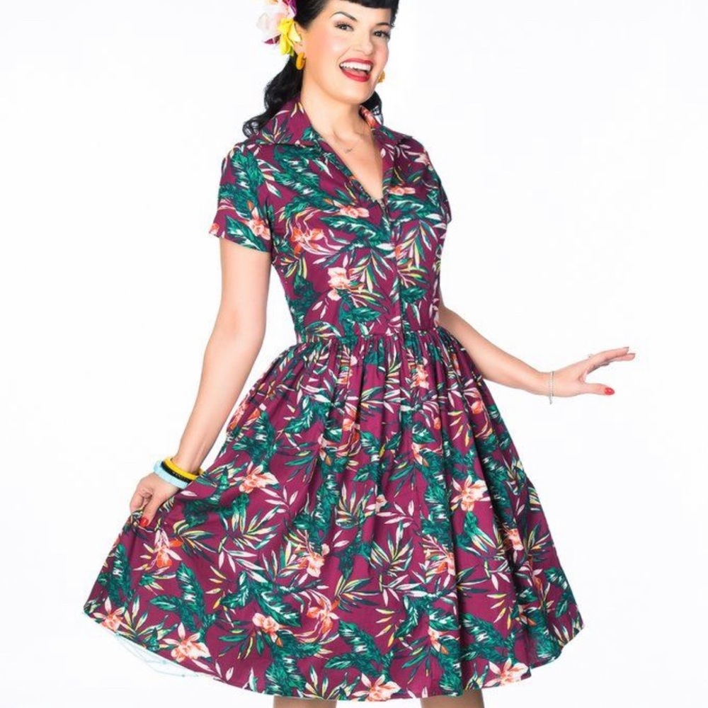 Bernie Dexter Francis Dress in Bamboo Leaves NWOT